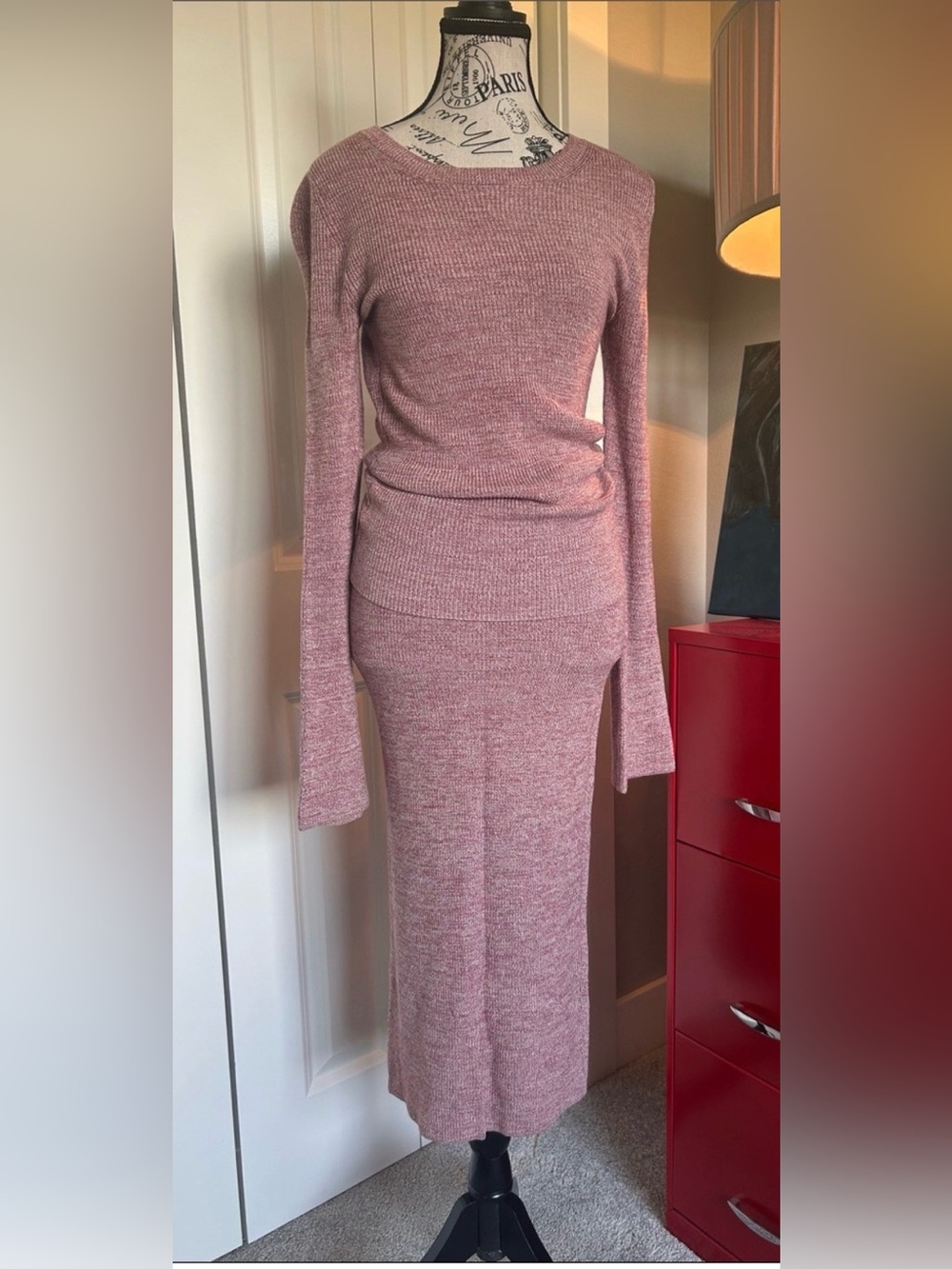 NWOT Women's Dusty Rose Long-Sleeve Knit Top